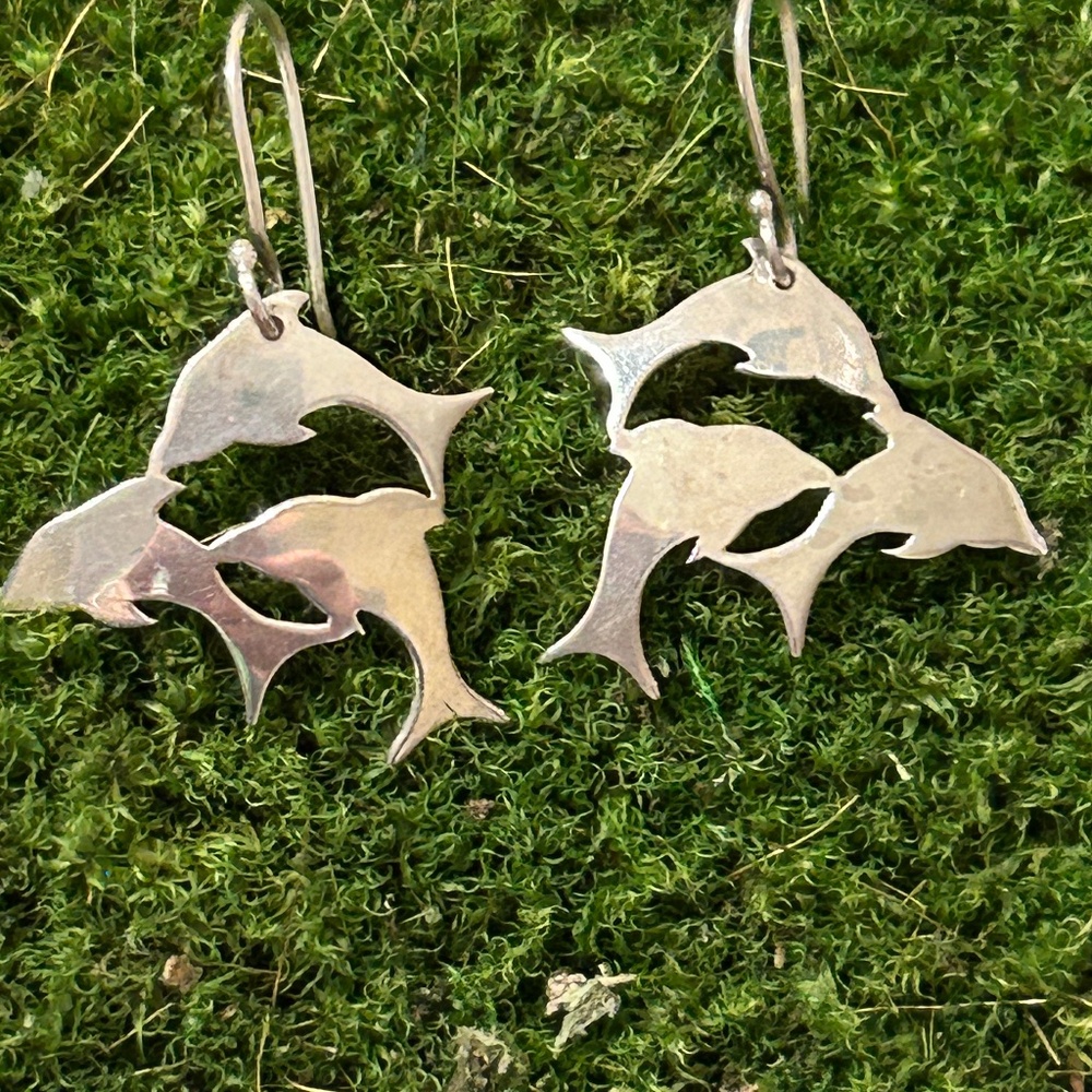Sterling dolphin earrings